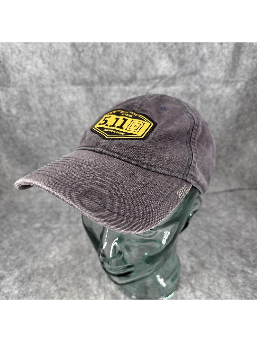 2015 5.11 Tactical Adjustable Size Hat Cap Gray Gold Black Logo 338